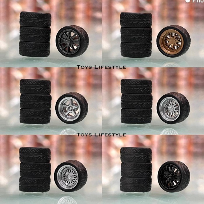 [BAGUS] BAN KARET VELG HOTWHEELS DIECAST DAPAT AXLE AS SELONGSONG (1)