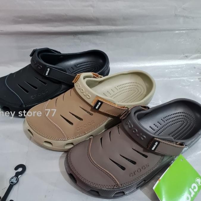Sandal Crocs Yukon Leather pria/sandal Crocs Yukon Leather / Yukon KAR