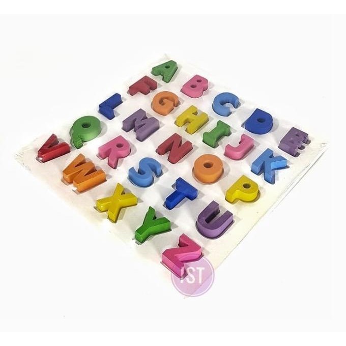 Mainan Anak Puzzle Papan Kayu Futoi Abjad Huruf Besar Timbul Edukasi the best