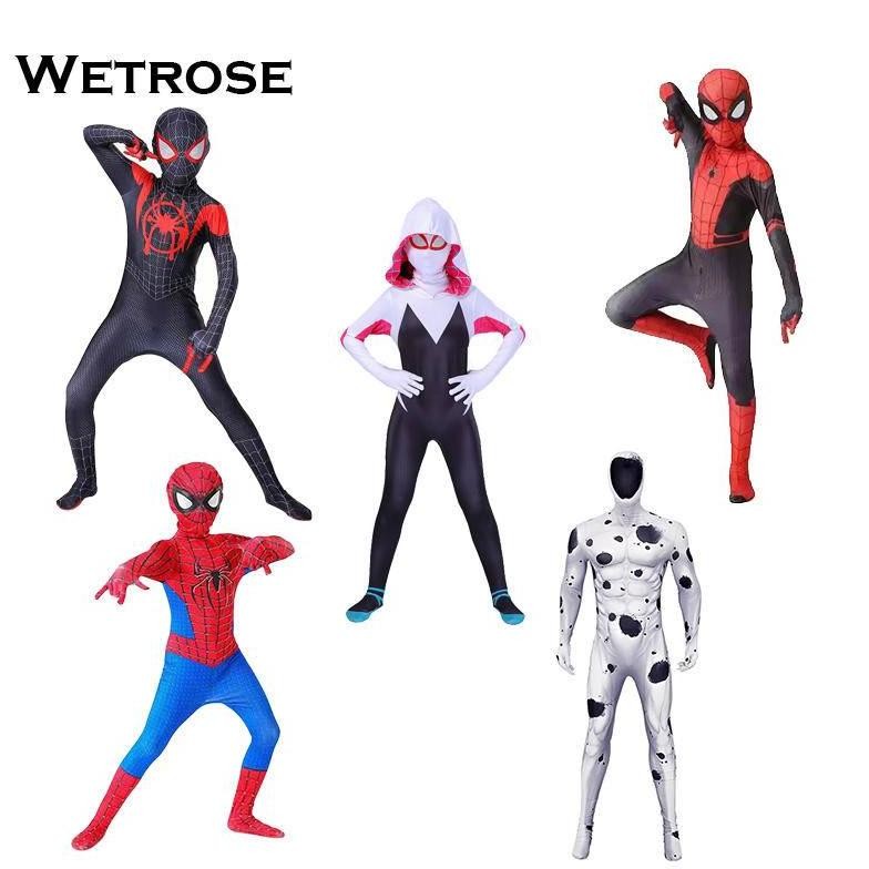 Wetrose Spider Man Spiderman Spider-man les Gwen Spot Amazing Far From Home Cosplay Anak Anak Kid De