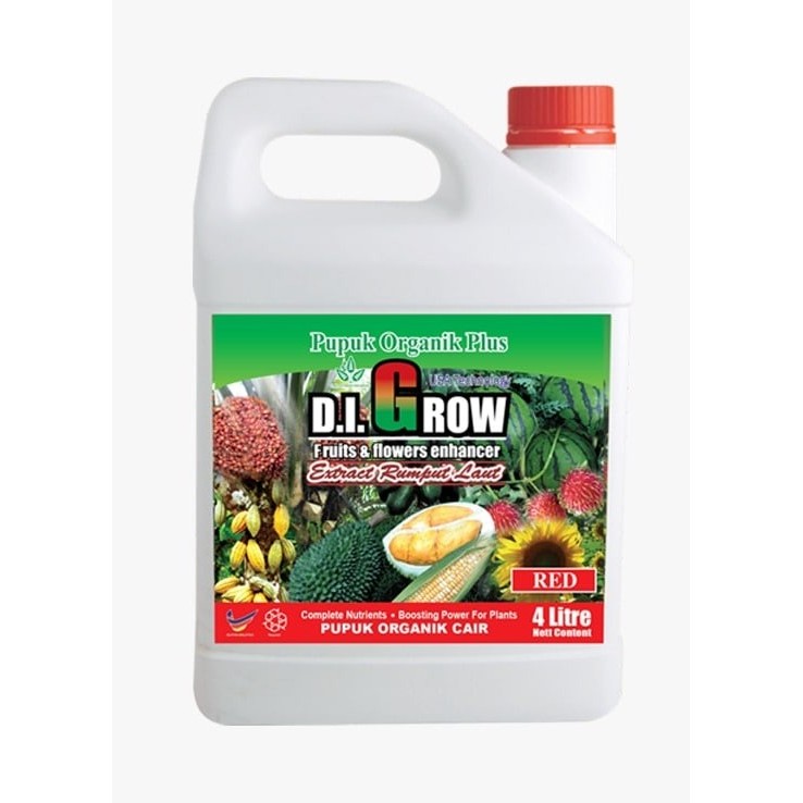 PUPUK ORGANIK DIGROW MERAH 4lt / PUPUK CAIR ORGANIK DI GROW