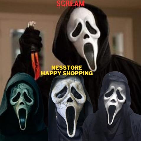 Topeng Scream Skull Tengkorak Hantu Haloween Cosplay Kostum