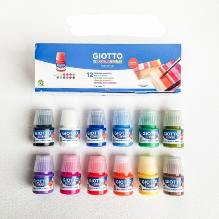 

Cat Akrilik Giotto Decor Acrylic Paint Set 12 Warna 25Ml Original Best Seller