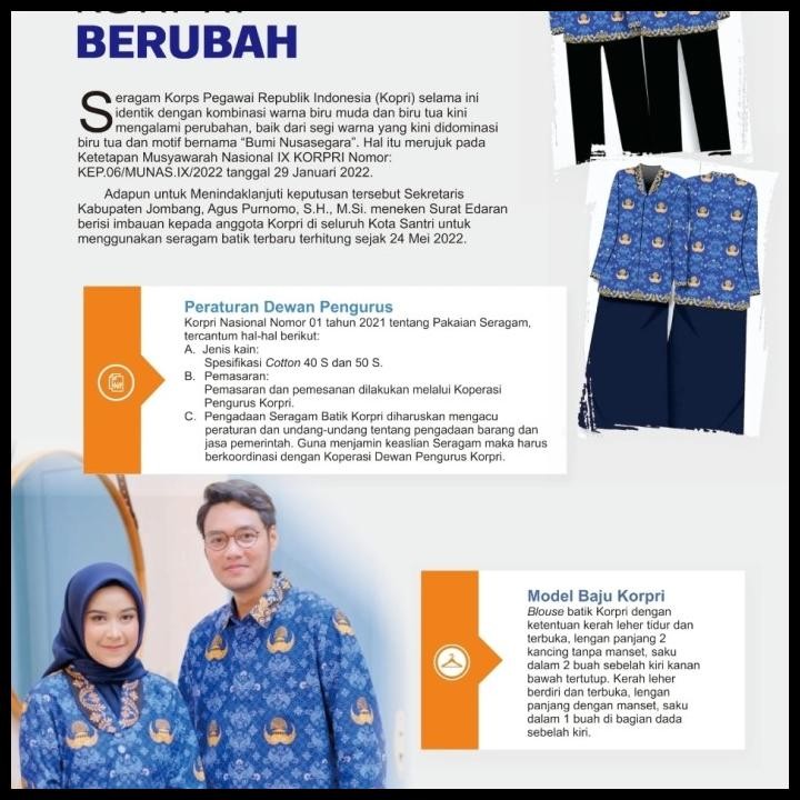 Terlaris Seragam Batik Pns Pria Korpri C50S - Badan Furing Hero Good Quality