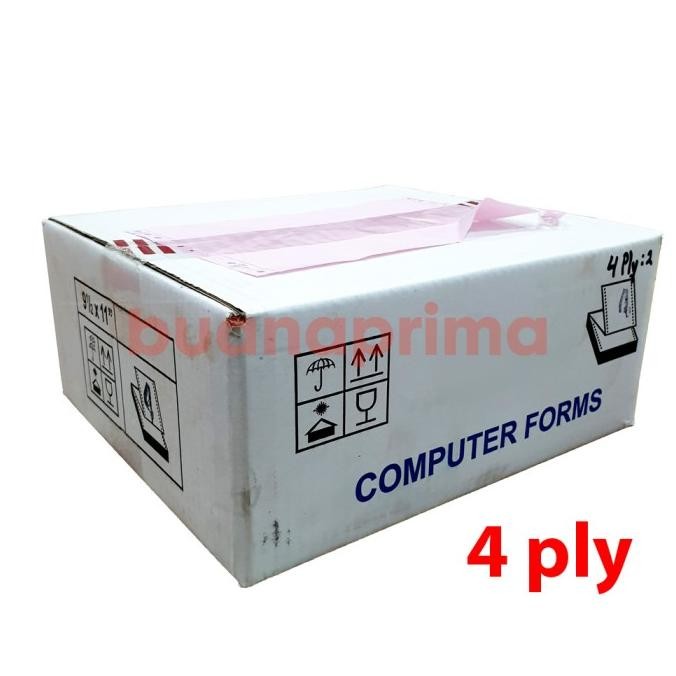 

Continuous Form 9.5 x 11" 4 Ply bagi 2 dan full Kertas Computer NCR