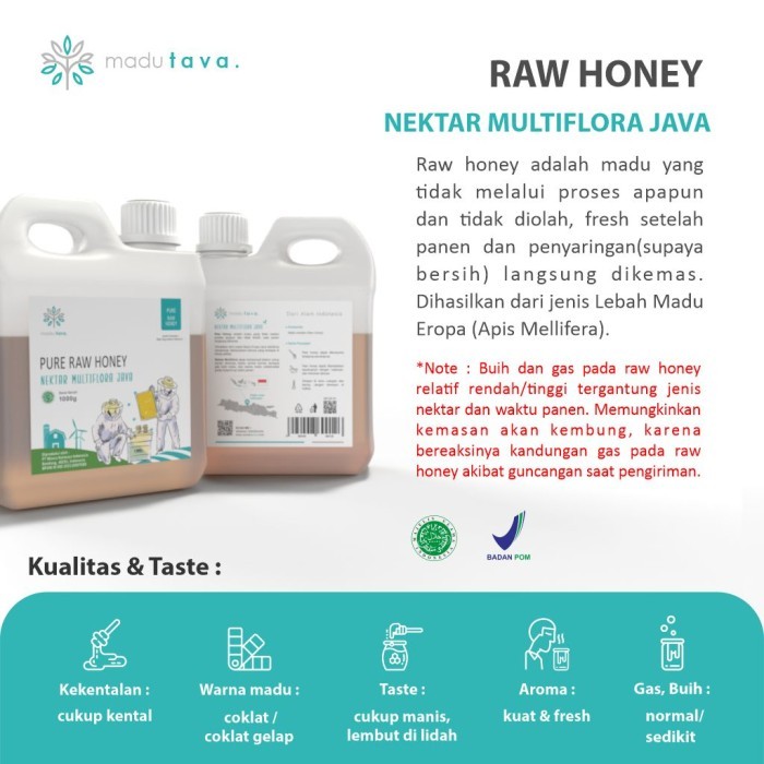 

Madu Murni Asli Tava Nektar Bunga 100% Pure Raw Honey Sarang Alami