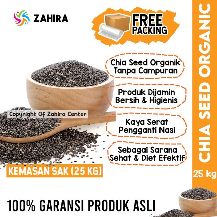 

MURAH CHIA SEED 25KG Premium Natural Organik Kemasan Sak Karung Untuk Diet Keto Kaya Nutrisi Gizi