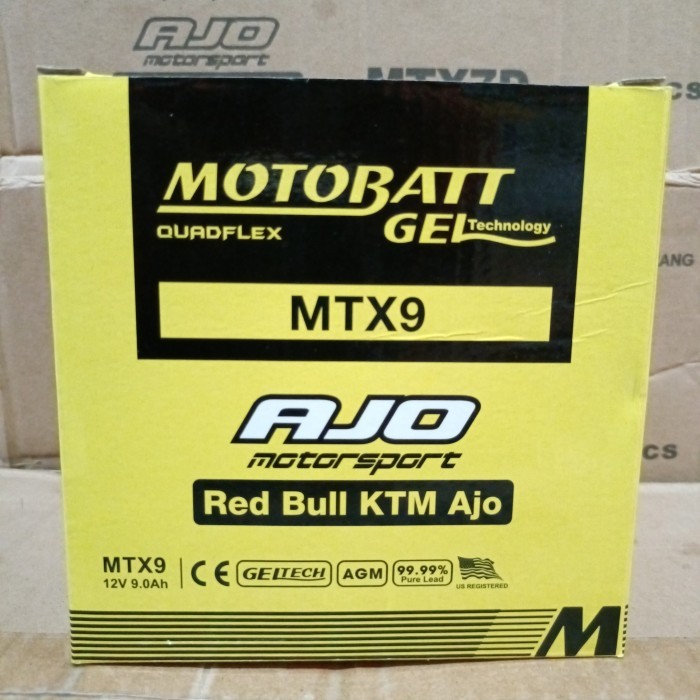 Aki Motor Bajaj Pulsar 180 Motobatt Mtx9 Aki Kering/Aki Gel