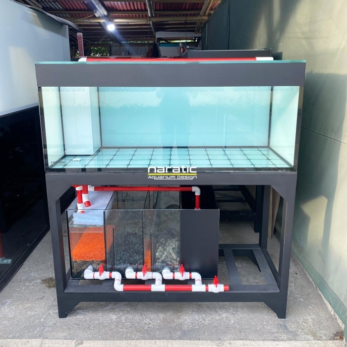 Aquarium fullset 120x50x50 10mm set sump filter wet dry pipa ty