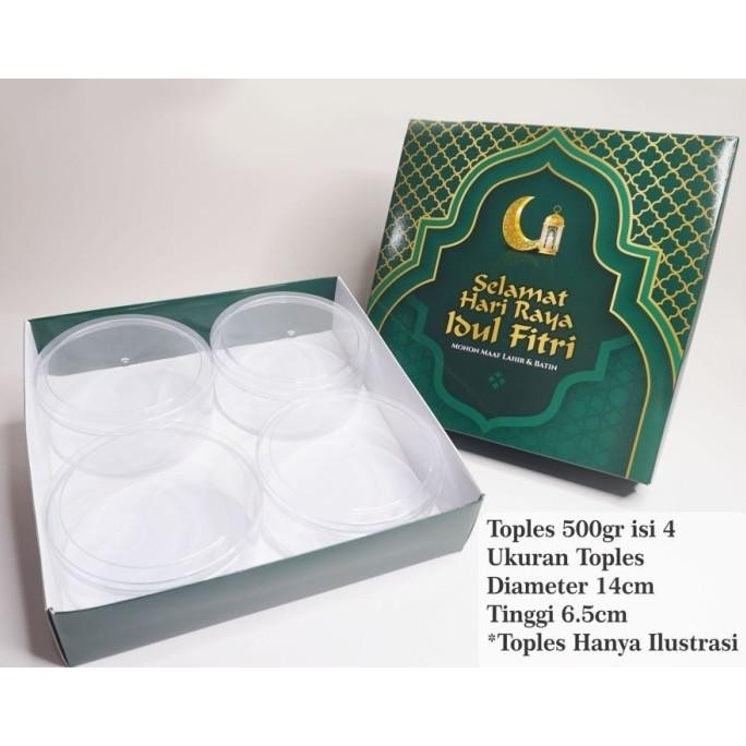 

Super Promo!, Dus Lebaran Hampers Box Idul Fitri Box Toples Kue Kering 500Gr Isi 4