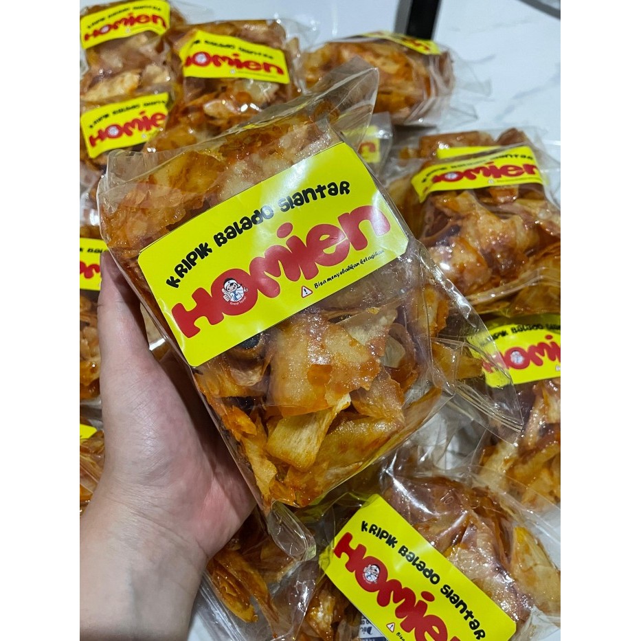 

TERBATAS HOMIEN Keripik Balado Siantar Kripik Singkong Balado Cemilan