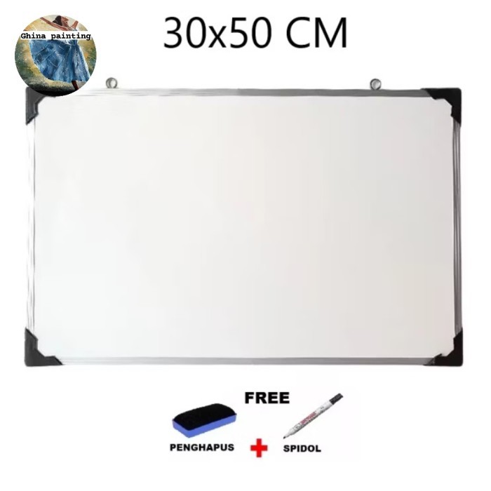 

Papan Tulis/Whiteboard Mini Uk 30cm x 50cm Free Spidol+Penghapus