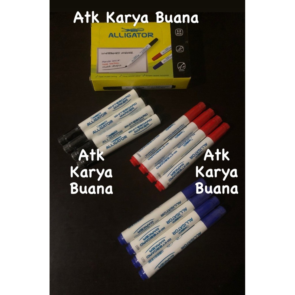 

Alligator WhiteBoard Spidol Original 100% ( 1 Pack isi 12 pcs )