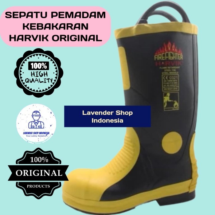 Ready sepatu pemadam kebakaran Harvik ORIGINAL / sepatu pemadam harvik