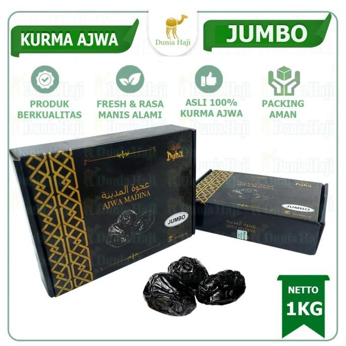 

Kurma Ajwa Jumbo Nabi Madinah Premium Super Xl Oleh Oleh Haji 1Kg Original Dan Terpercaya