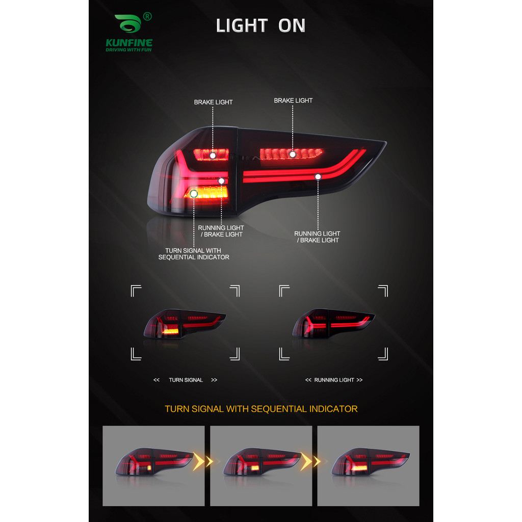 VANE Car Tail Light Assembly For Mitsubishi Pajero 2011 Brake Light With Turning Signal Light Car le