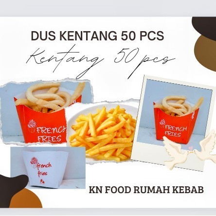 Populer Box Kentang French Fries Besar 10 Pack / Dus French Fries Besar 500 P