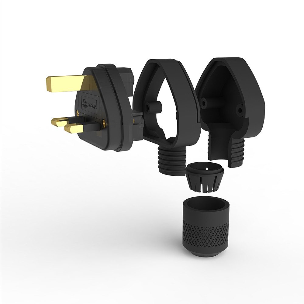 VANE High Quality Viborg LUKG Pure Copper Gold Plated 13A Mains Power Plug UK Ireland connector HK C