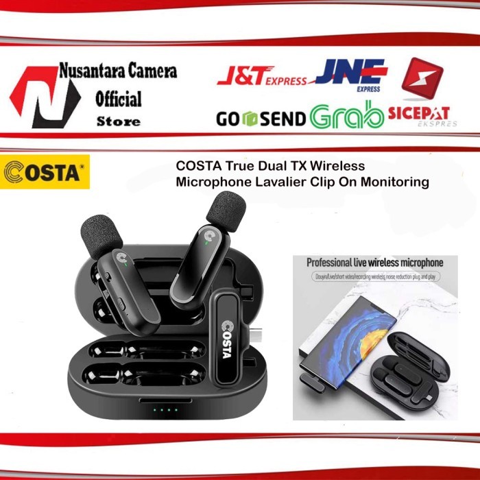 COSTA True Dual TX Wireless Microphone Lavalier Clip On Monitoring Mic