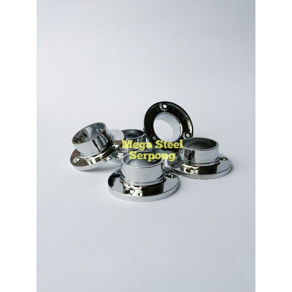 Tebaru Bracket braket Pipa Bulat Topi Stainless 1 1/2 Inch Berkualitas
