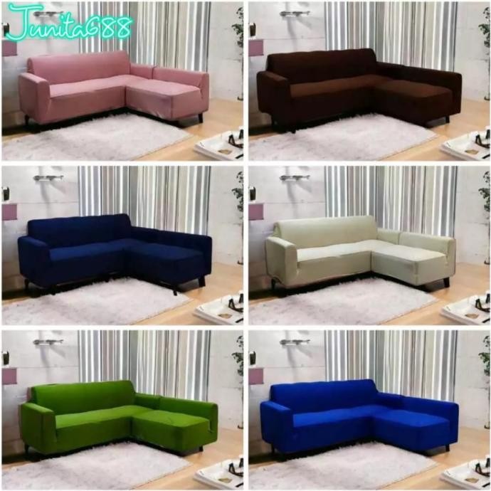 Cover sofa bentuk L PUTUS / Sarung PENUTUP SOFA L putus elastis