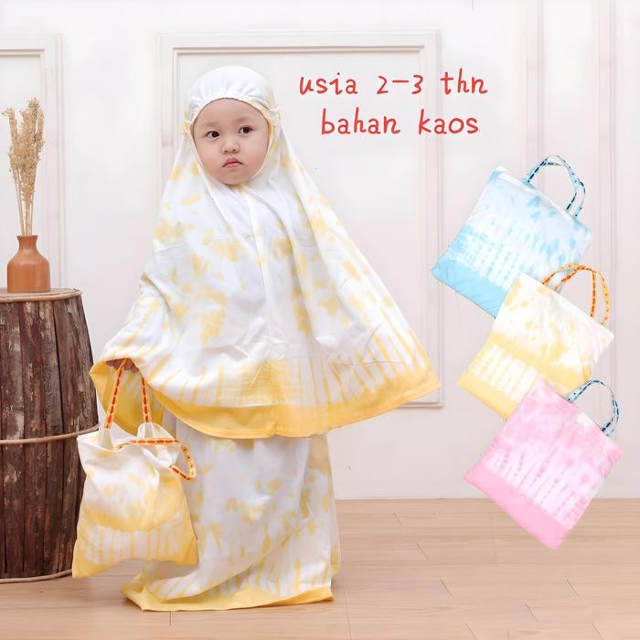 Mukena Anak 2 - 3 Tahun Bahan Kaos Mukenah Balita Tanggung Kareakter Premium Cantik Lembut Motif