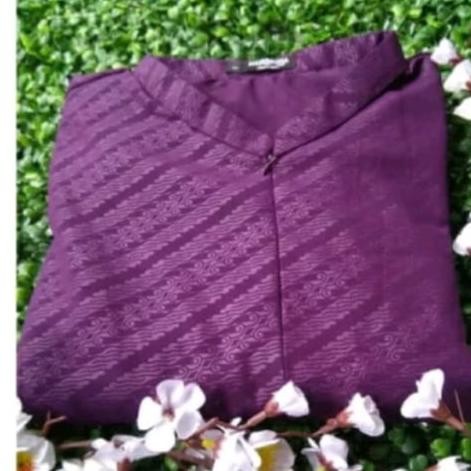 Gamis Embos Motif Parang Ungu-Gamis Ungu Premium-Gamis Syari Ungu Tua Promo