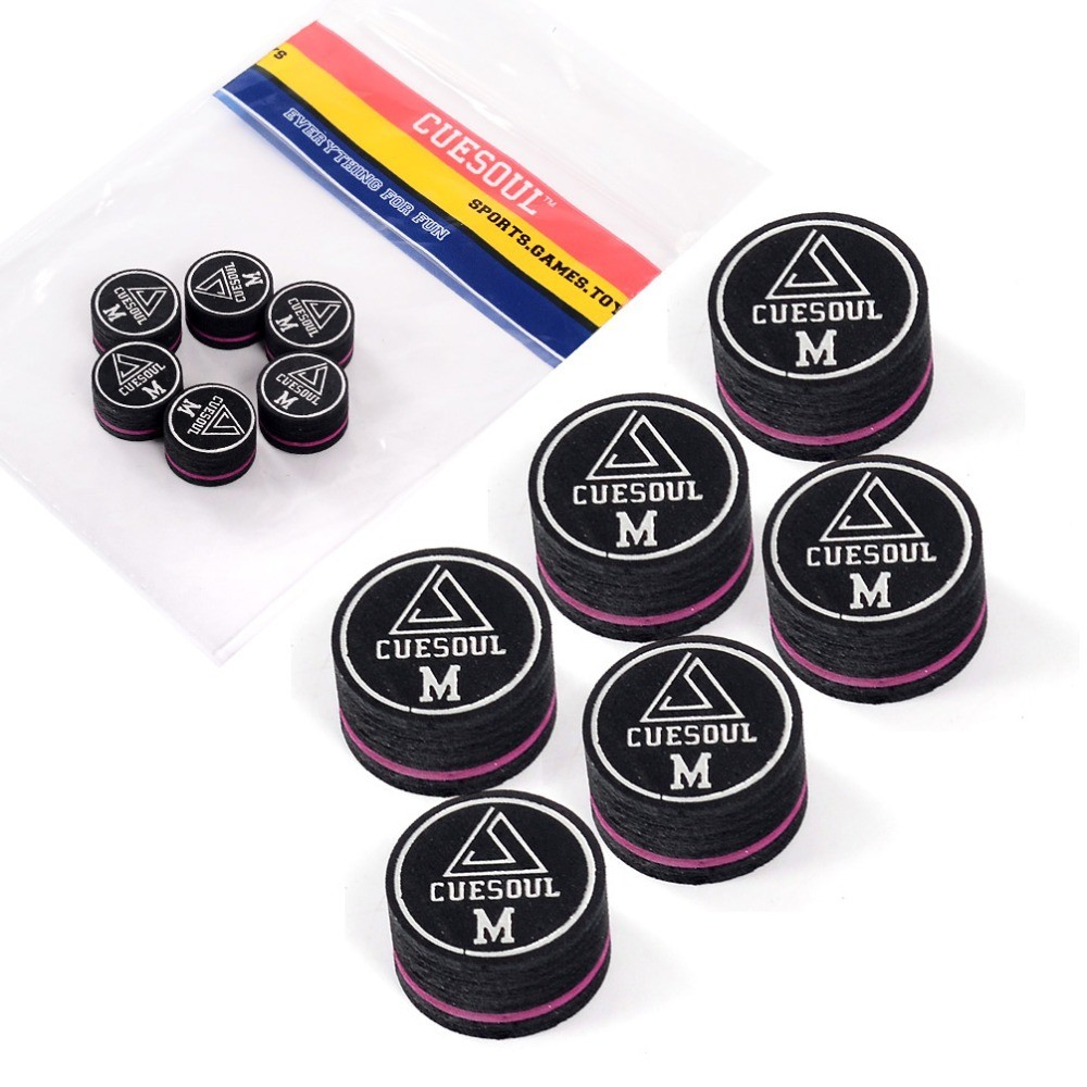 MEWO CUESOUL 14mm 8 Layer Pigskin Cue Tips for Pool Cue - 6 Pieces