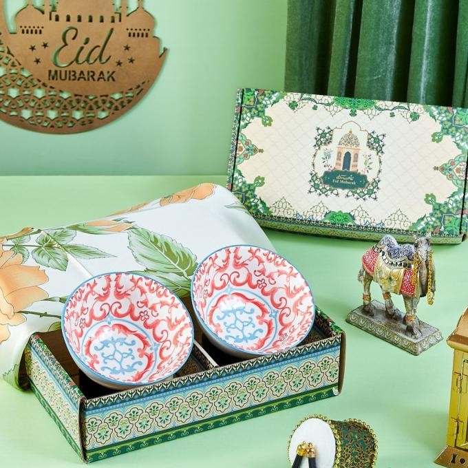 

Best Seller!, Ramadhan Gift Box Aria 2 Bowls Ceramic Hamper Parsel | Mangkok Code Bp
