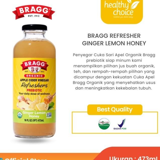 

Bragg Organic Cider Vinegar Refreher Ginger Lemon Honey 473Ml