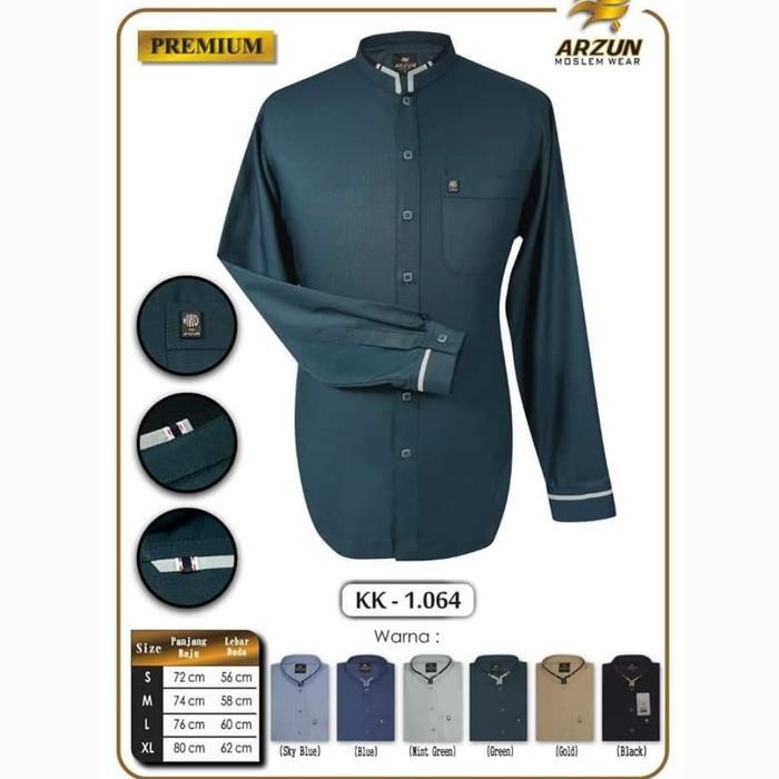BAJU MUSLIM ARZUN PANJANG KATUN PREMIUM Dewasa Koko Nyaman