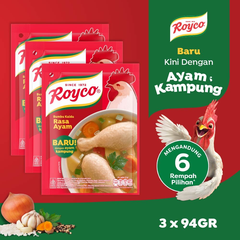 

Royco Bumbu Penyedap Makanan Rasa Kaldu Ayam 94g Triplepack