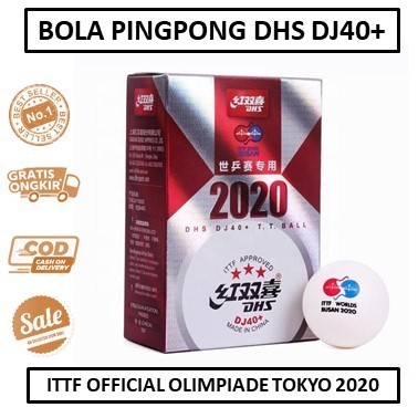 BOLA PINGPONG DHS DJ40+ - BOLA TENIS MEJA PUTIH - BOLA PIMPONG ISI 6