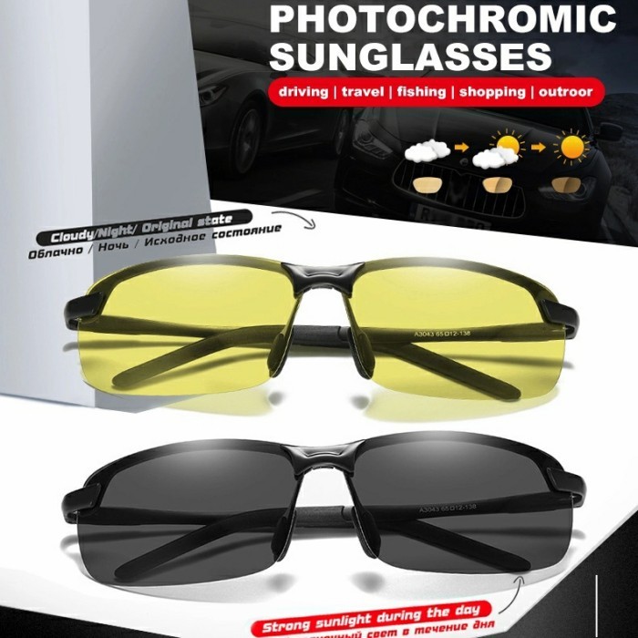 Kacamata Antisilau Siangmalam Tembus Pandang Pria Wanita Photochromic #Gratisongkir #Sale #Discount