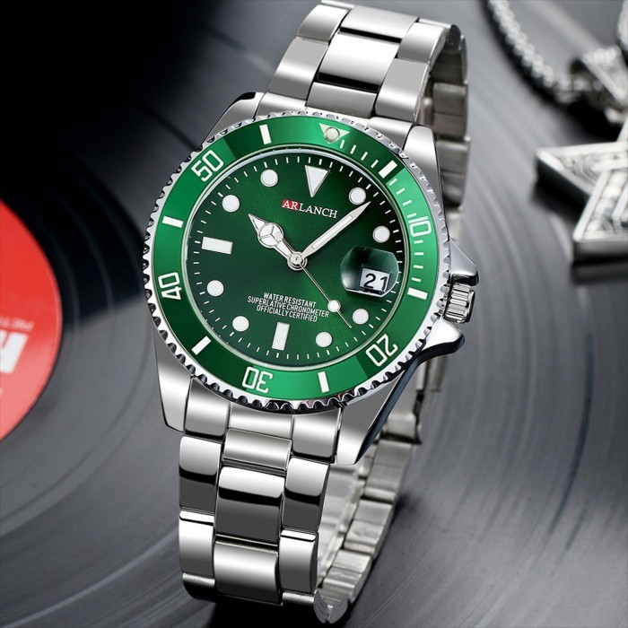 Jam Tangan Pria Arlanch 305 Analog Date Anti Air Quartz Stainless Steel #Gratisongkir #Sale