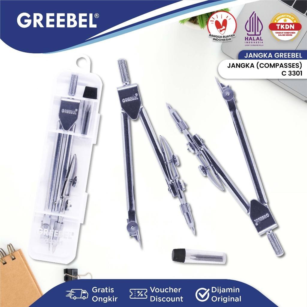 

GREEBEL JANGKA SET JANGKA BESI JANGKA PLUS PENSIL / GREEBEL JANGKA C 3301 / STATIONERY CASTLE