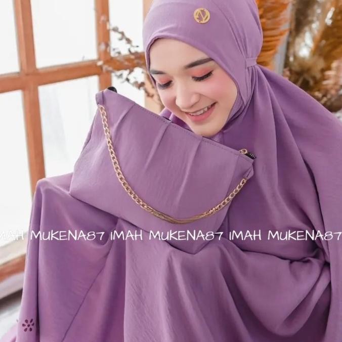 Spesial Mukena Dewasa Malaysia Penutup Dagu Khadijah Lasercut