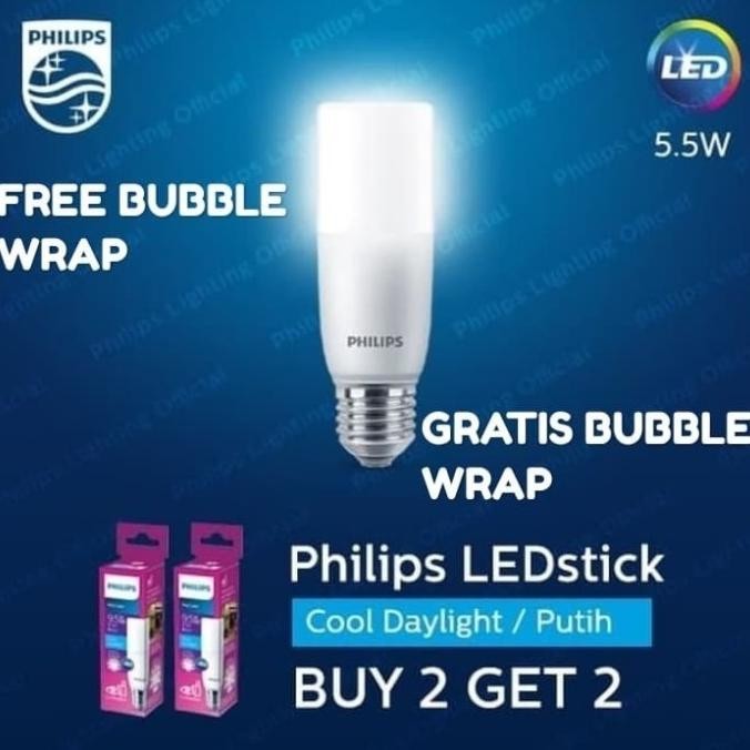 Promo Philips Led Stick Multipack 4Pcs Lampu 5.5Watt 5.5W E27 6500K Putih