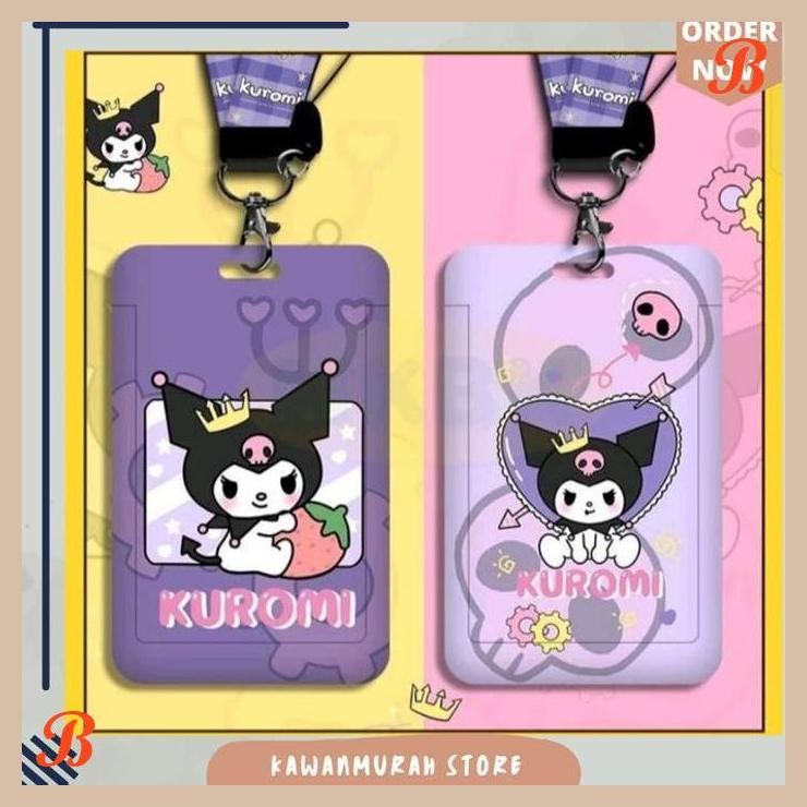 

| KK | LANYARD PURPLE KUROMI LUCU / NAME TAG HOLDER KUROMI / ID CARD KUROMI