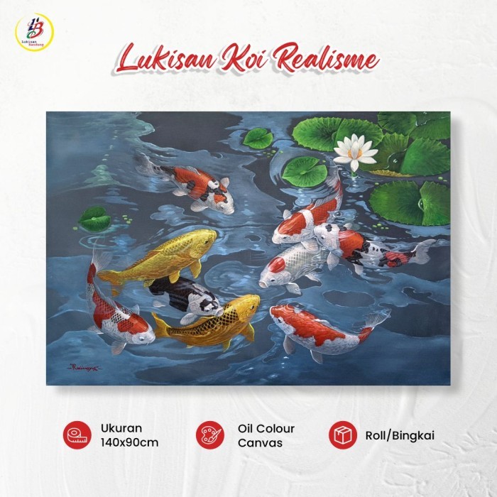 NEW Lukisan Ikan Koi Membawa Hoki Berkualitas