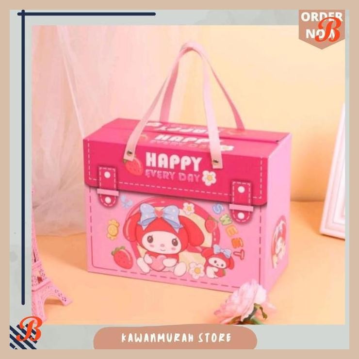 

| KK | BOX GOODIE BAG ULANG TAHUN MOTIF KUROMI LUCU / HAMPERS SNACK SANRIO