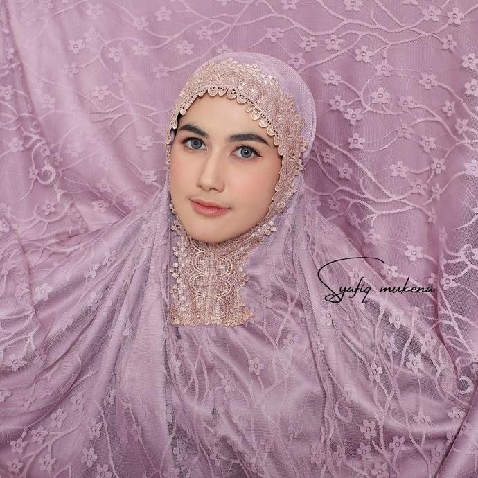 Spesial Mukena Dewasa Barbie Sutra Velvet Silk Double Brukat Motif Renda Mewah