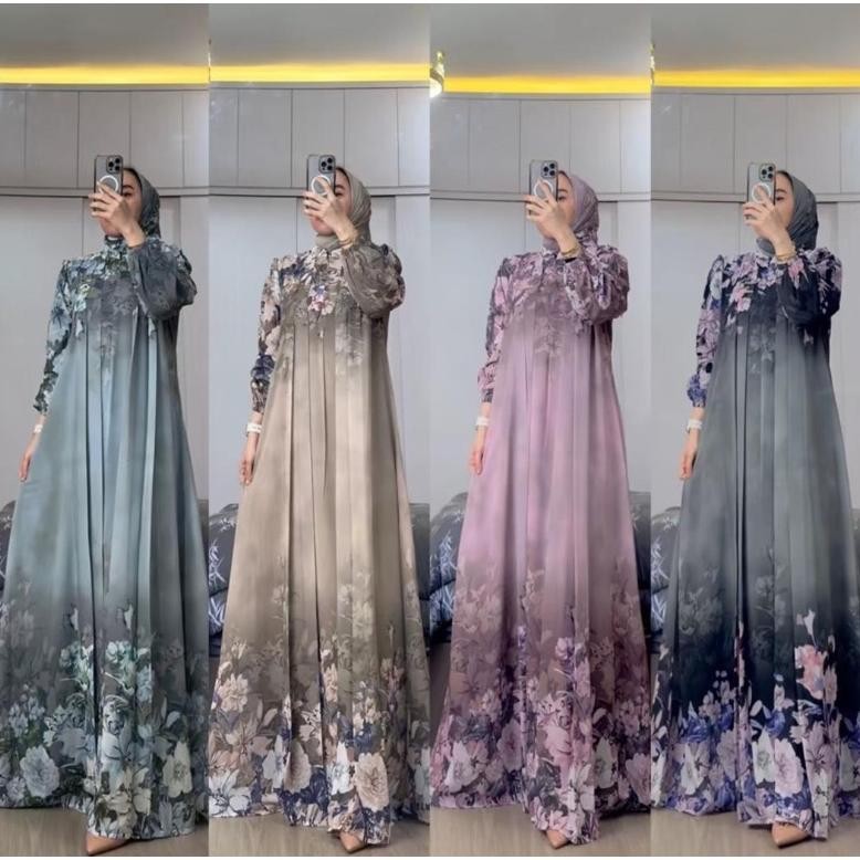 ORIGINAL ZOYA GAMIS SET HIJAB SEGI EMPAT GAMIS CERUTY BABYDOLL GAMIS SYARI MUSLIMAH Gamis Lebaran 20