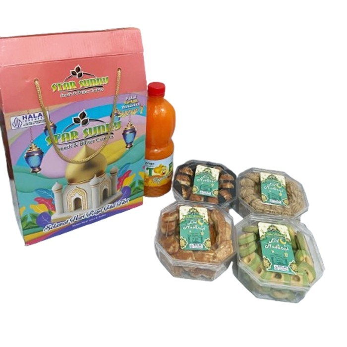 

New! Paket Kue Kering Star Sunny Parcel Kue Kering Hampers Lebaran Idul Fitri Paket Kue Lebaran Murah - 4 Kue 1 Sirup PACKING BIASA Idul Fitri