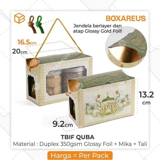 

New! Packaging Toples Kue Kering Box Idul Fitri Lebaran Hampers TBIF QUBA - Tali LightBrown Idul Fitri