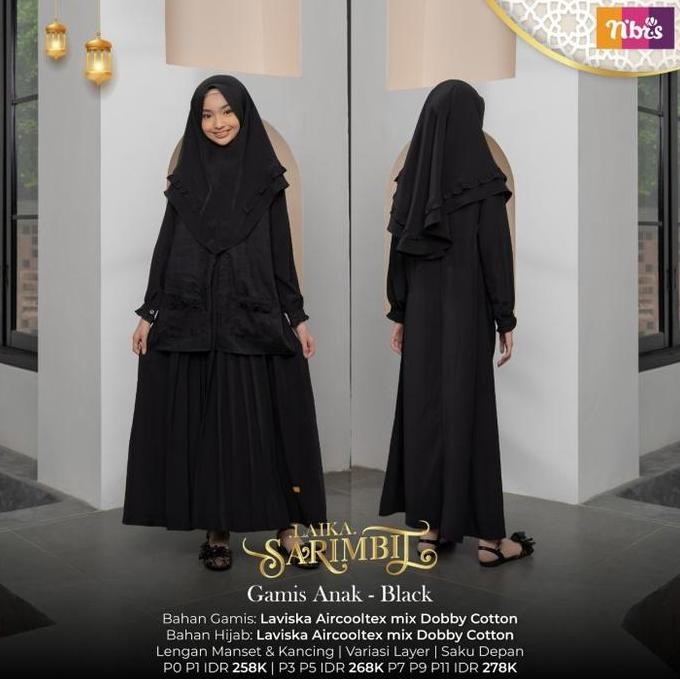 New Item, Gamis Jumbo Hitam Polos Gamis Laika Nibras Couple Termurah Baju Muslim Seragam Keluarga Sa