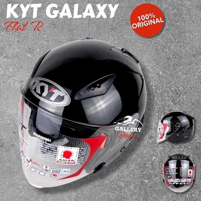 Kyt Original / Helm Kyt Galaxy Flat R Hitam Glossy | Helm Kyt Terbaru Helm Motor - Motorcycle
