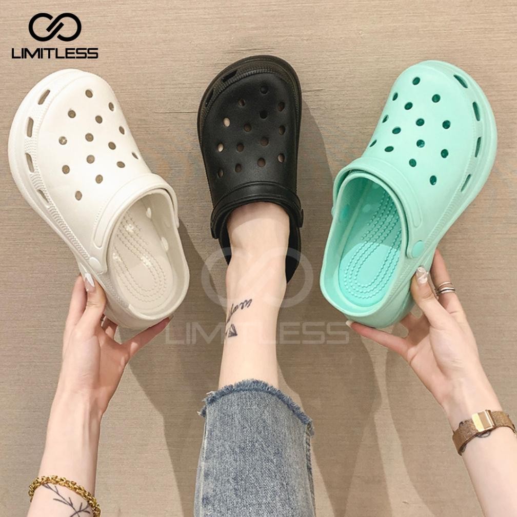 RHH-1823 Limitless - Fuji Sandal Wanita Selop Sendal Perempuan Baim Wedges Platform - Size 36 - 40 S
