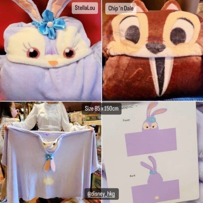 Handuk Kupluk Bath Towel StellaLou Chip 'n Dale Disney Original