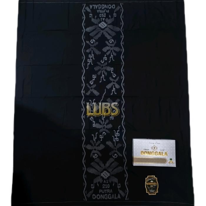 MURAH SARUNG DONGGALA HITAM/PUTIH POLOS COSMO